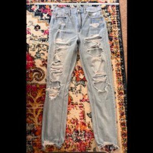 Light wash denim ripped pant